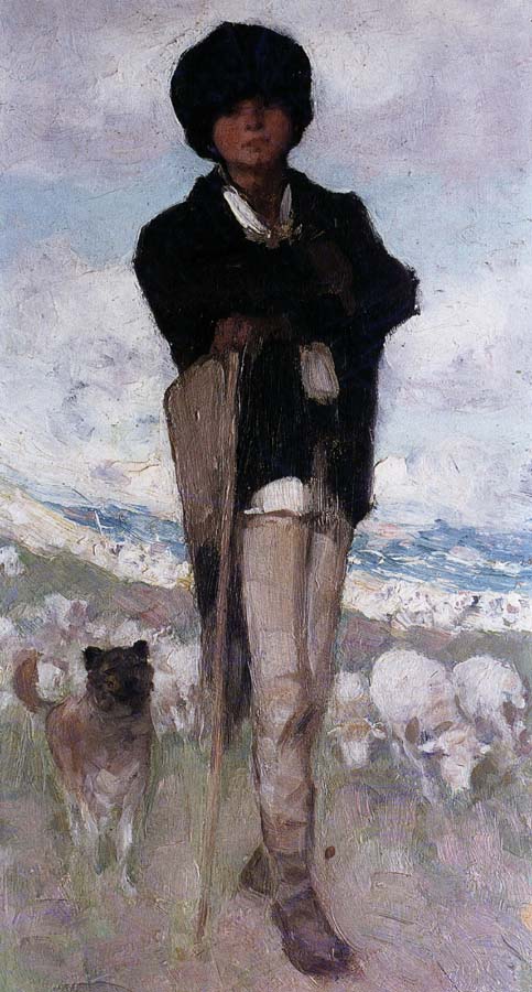 Young Shepherd with his Dog